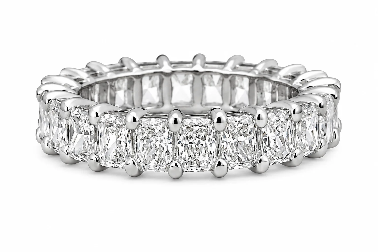 Emerald Cut diamond eternity band.